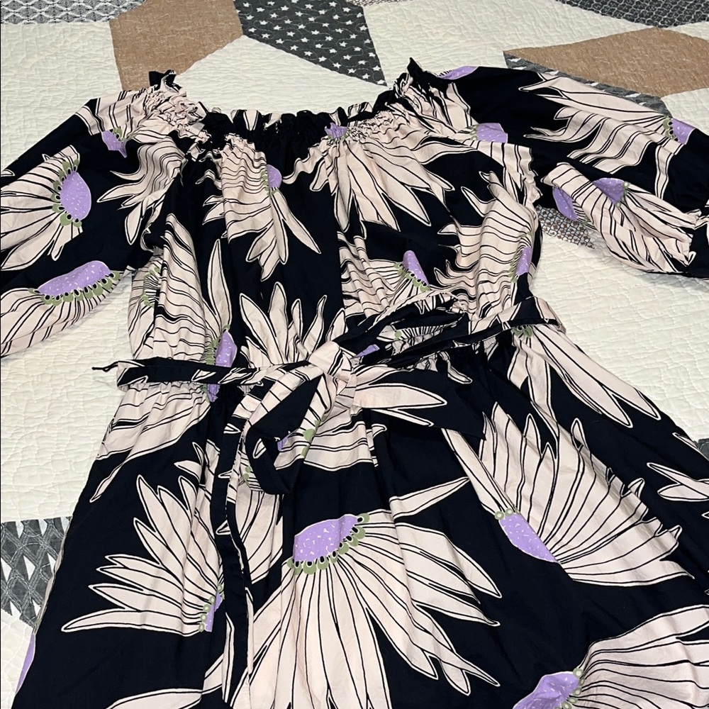 Kate Spade Black and Purple Floral Mini Dress